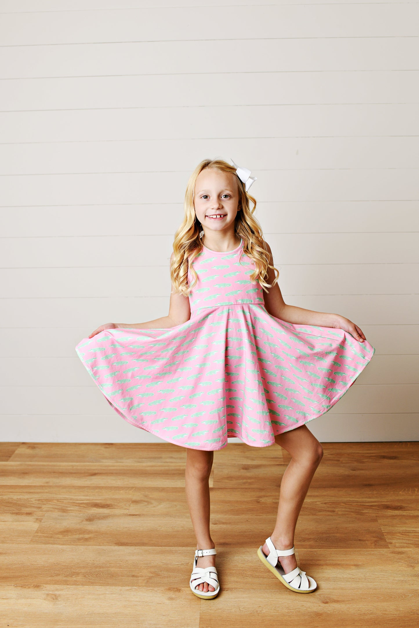 Alligator twirl dress back view