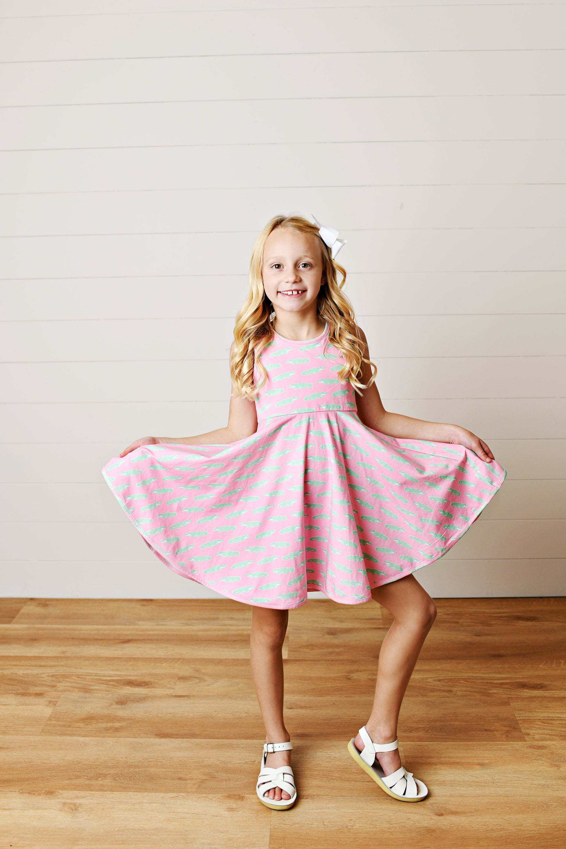 Alligator twirl dress back view