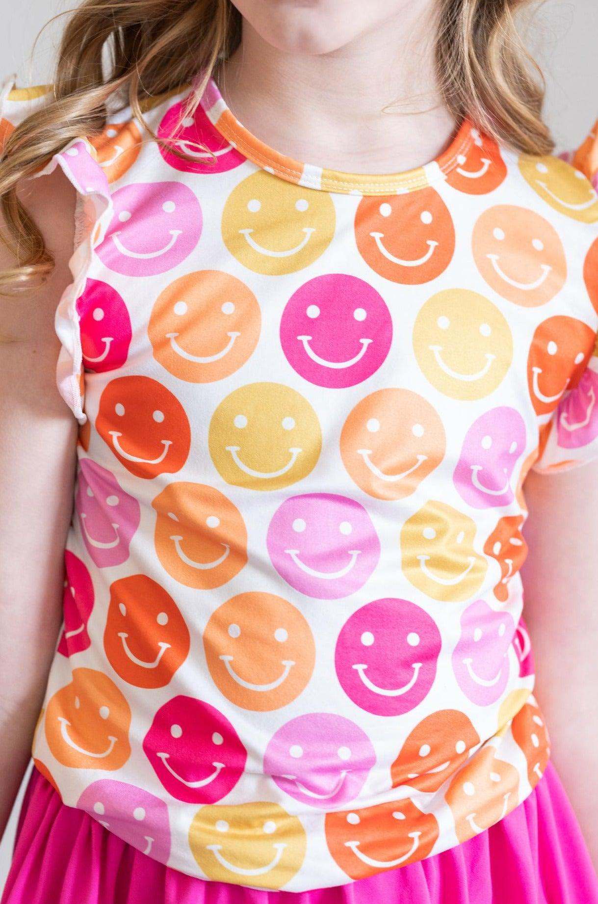 SALE Don't Worry, Be Hippy S/S Ruffle Tee