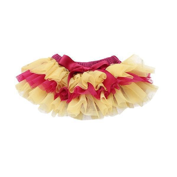 Game Day Maroon and Gold Ruffle Tutu Bloomer - front view