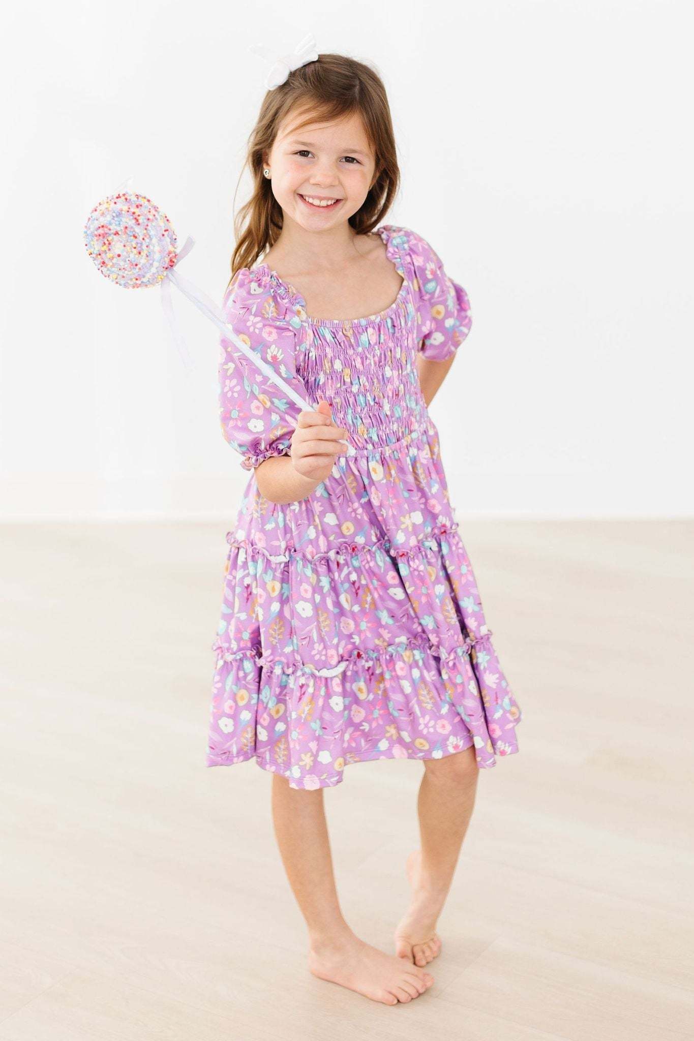 SALE Playful Posy Smocked Ruffle Dress