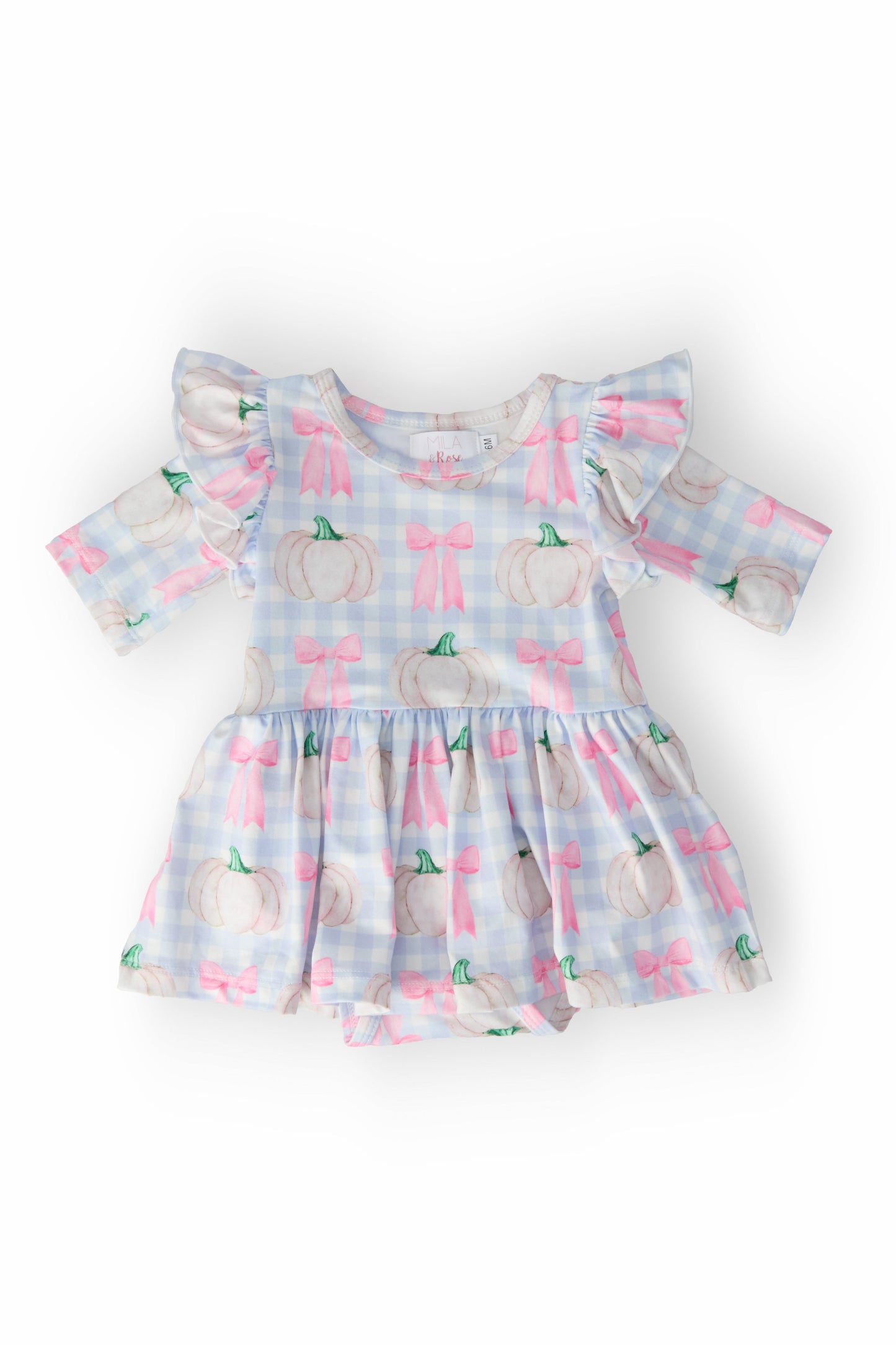 Pumpkin Picnic Twirl Flutter Bodysuit