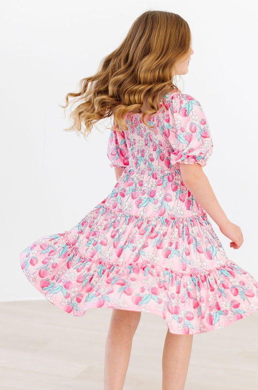 Strawberry Shortcake Smocked Ruffle Dress