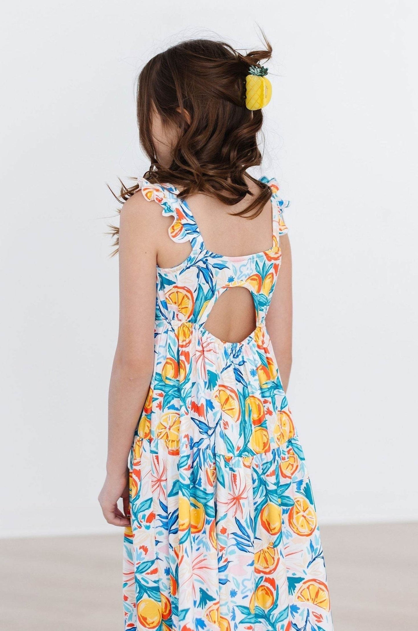 SALE Tropical Summer Ruffle Maxi Dress