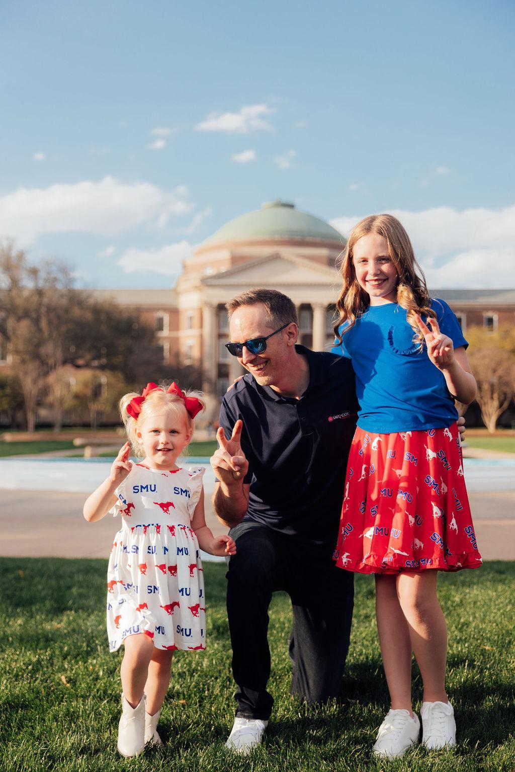 SMU Red Mustang Ruffle Twirl Skort