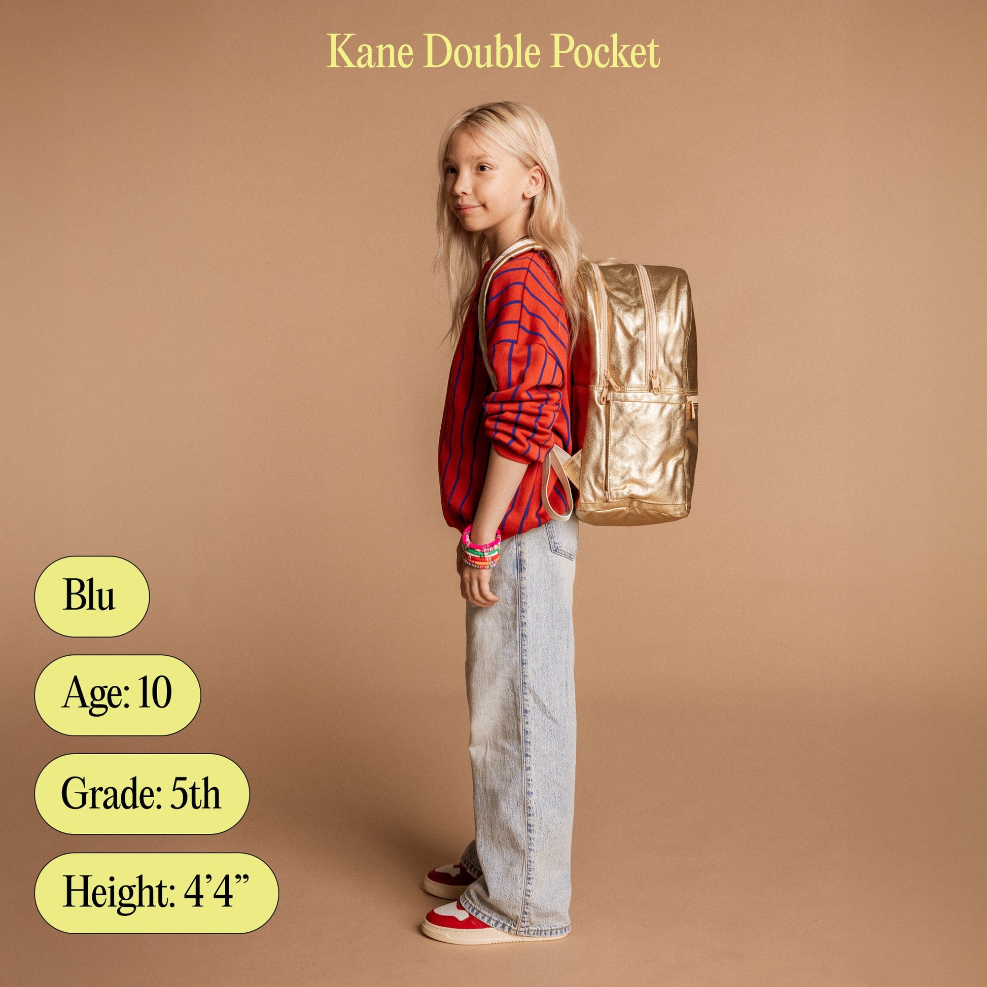 Kane Double Pocket Backpack full length view
