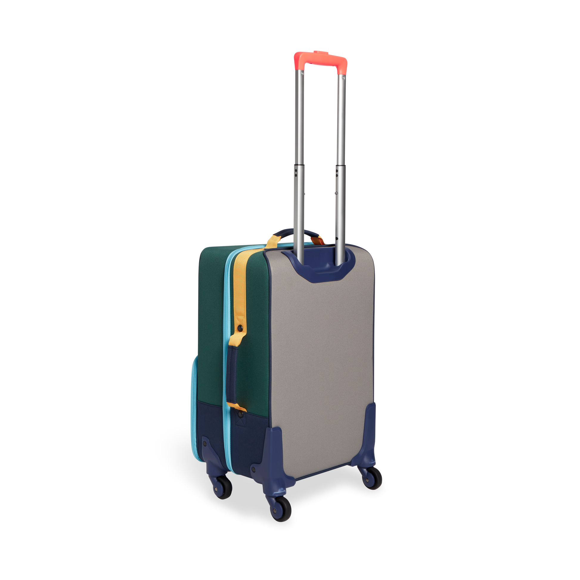 Logan Carry-On Suitcase in Green/Navy, interior packed view