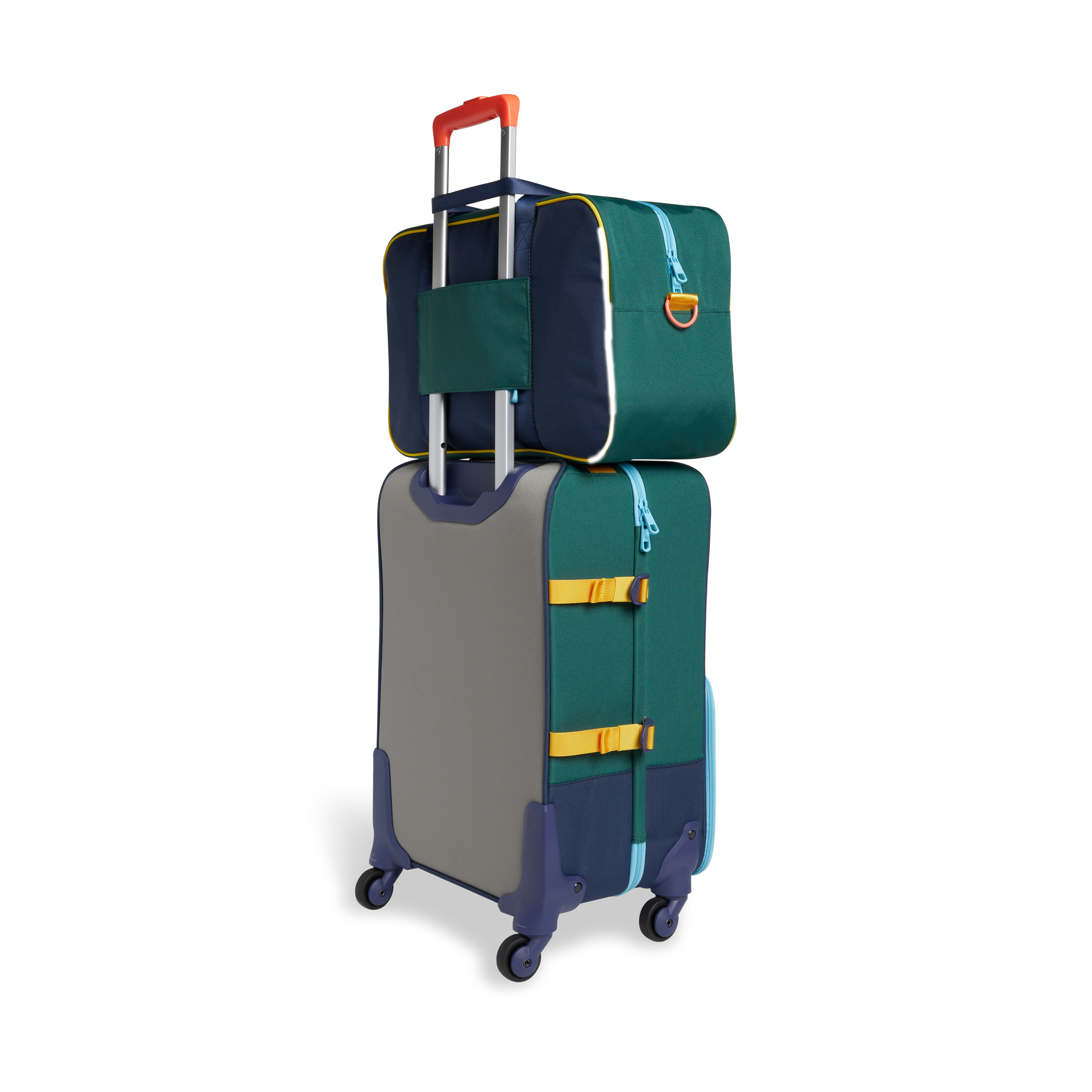 Rockaway Duffle in Green/Navy, strap detail