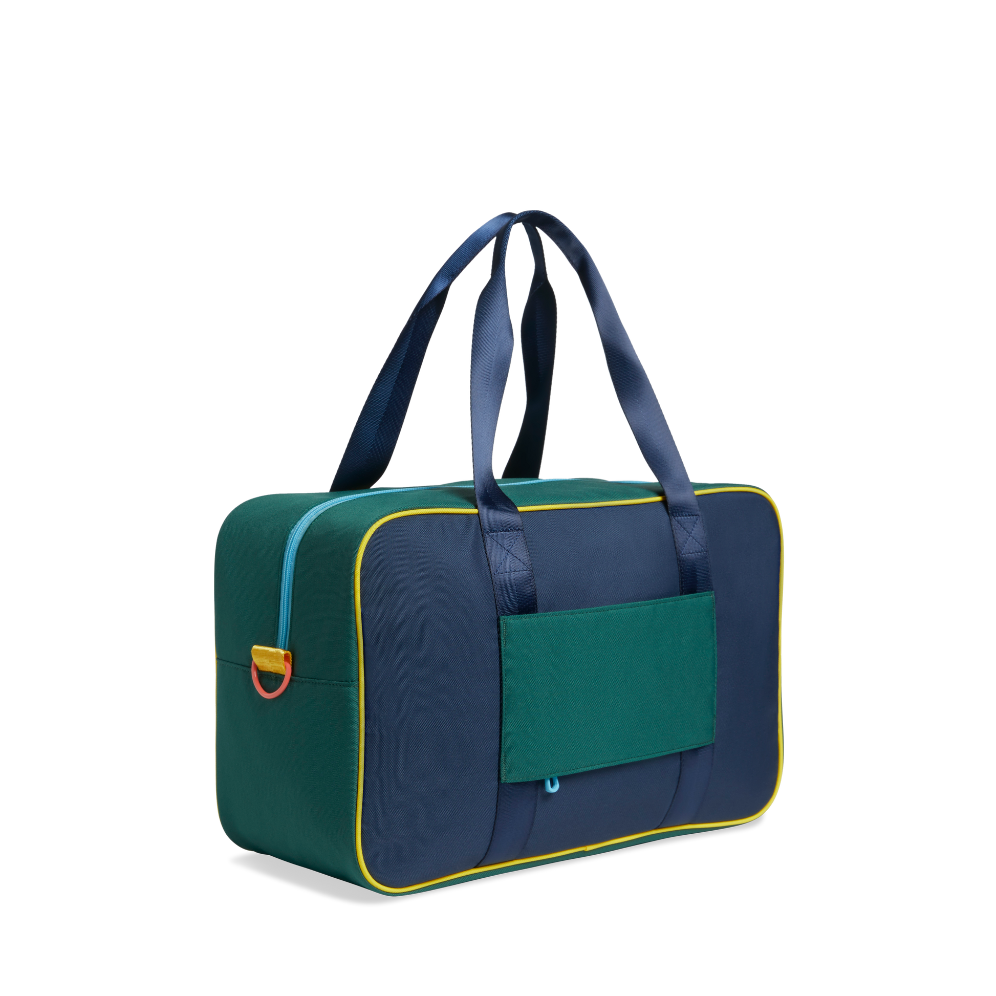 Rockaway Duffle in Green/Navy, side detail