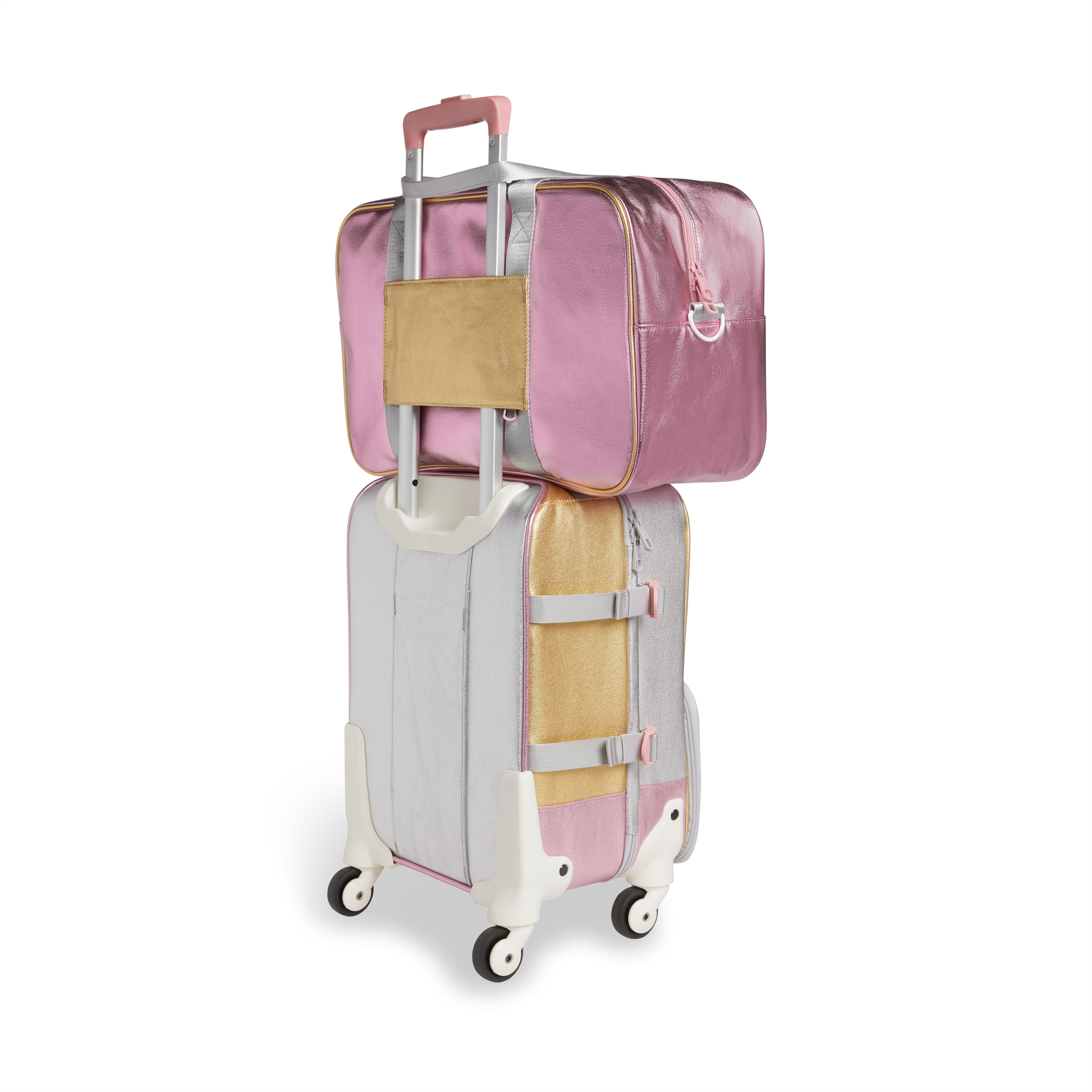 Rockaway Duffle in Pink/Silver, back view