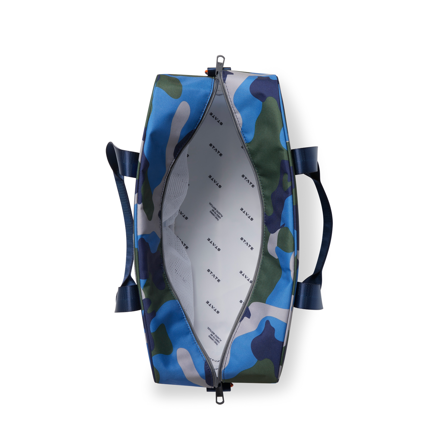 Rockaway Duffle in Blue Checkerboard, strap detail