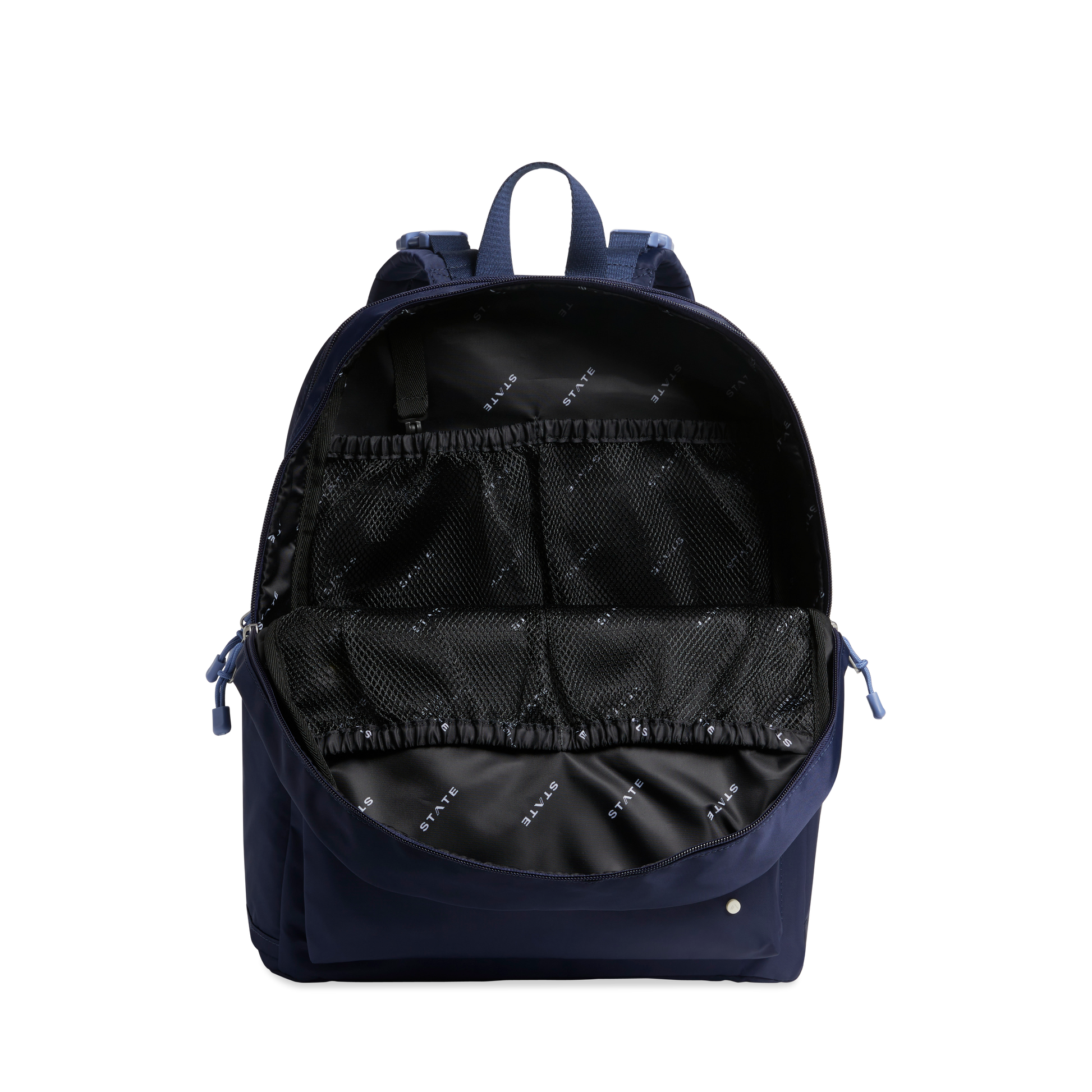 Lorimer Diaper Bag in Navy, on stroller