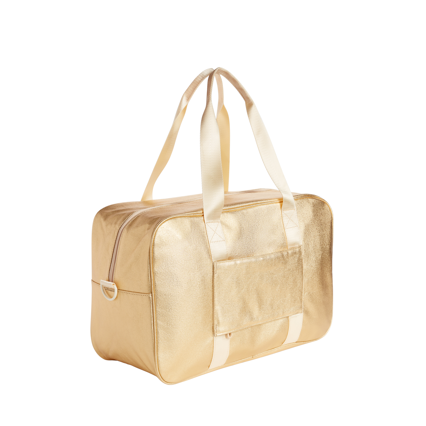 Rockaway Duffle in Gold, side detail
