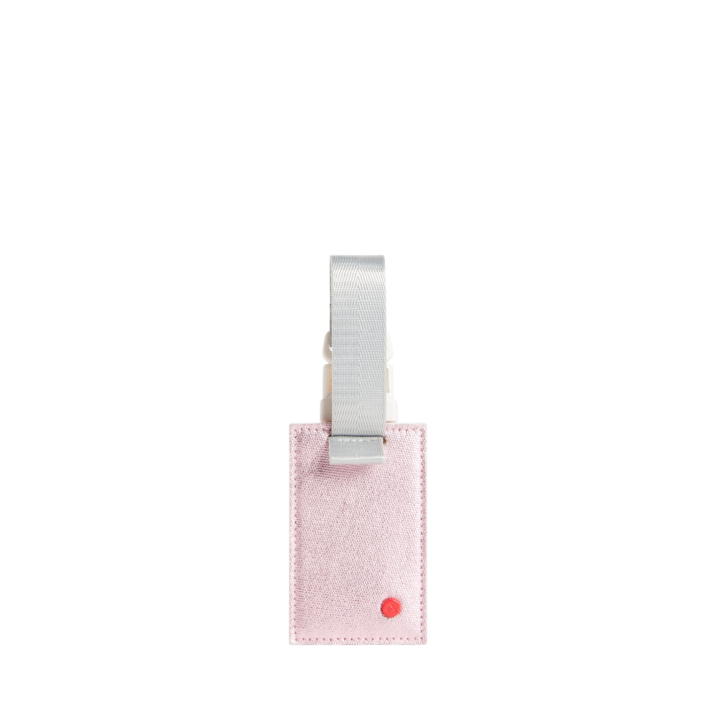 Logan Luggage Tag in Pink/Silver, strap detail