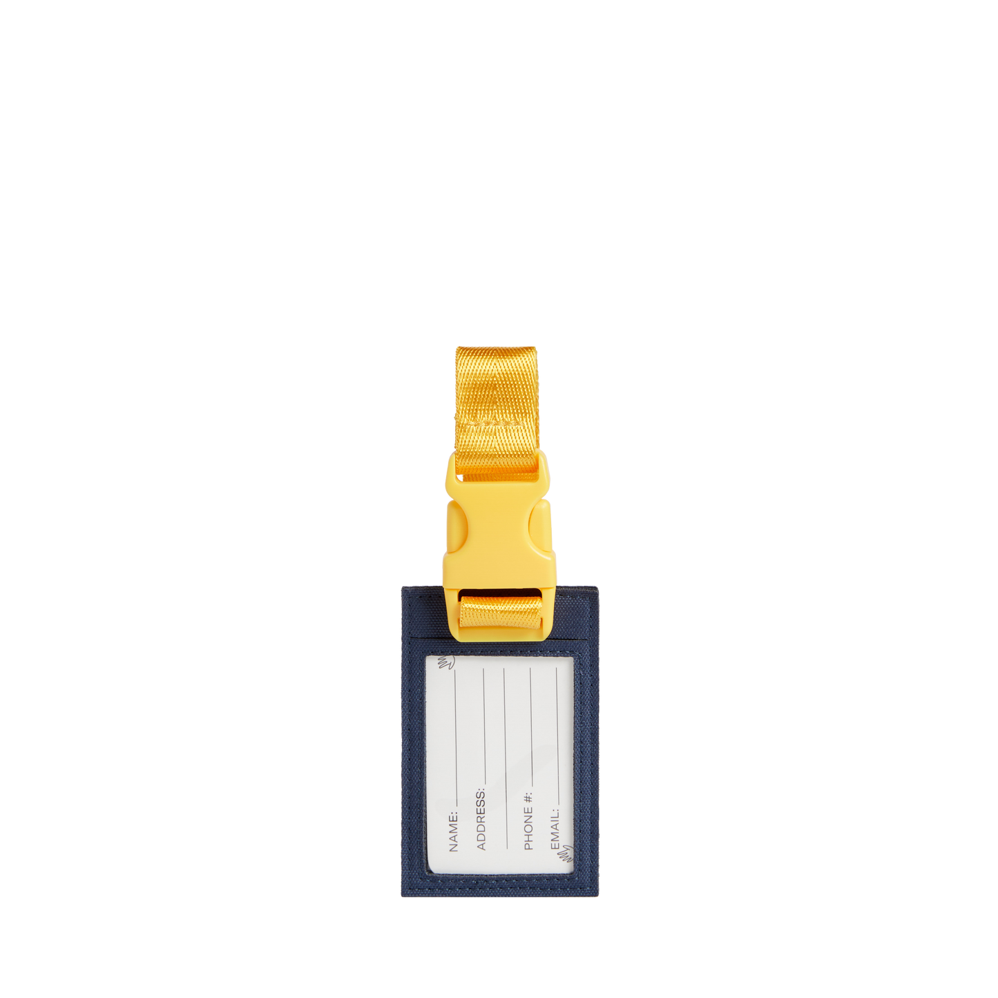 Logan Luggage Tag in Green/Navy, front view