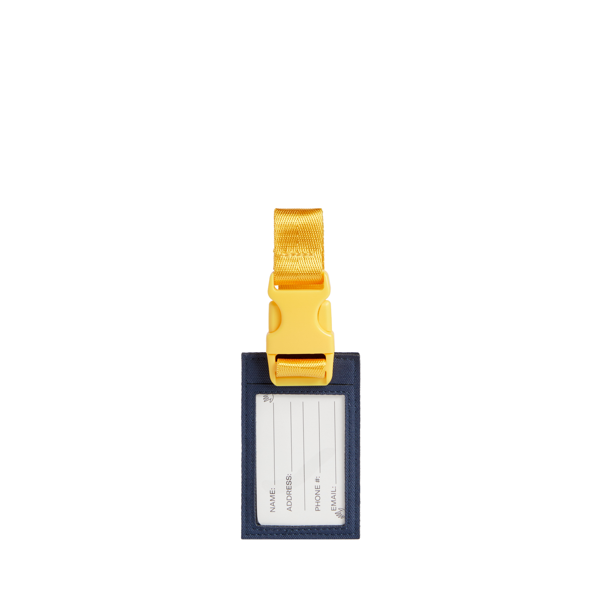 Logan Luggage Tag in Green/Navy, front view