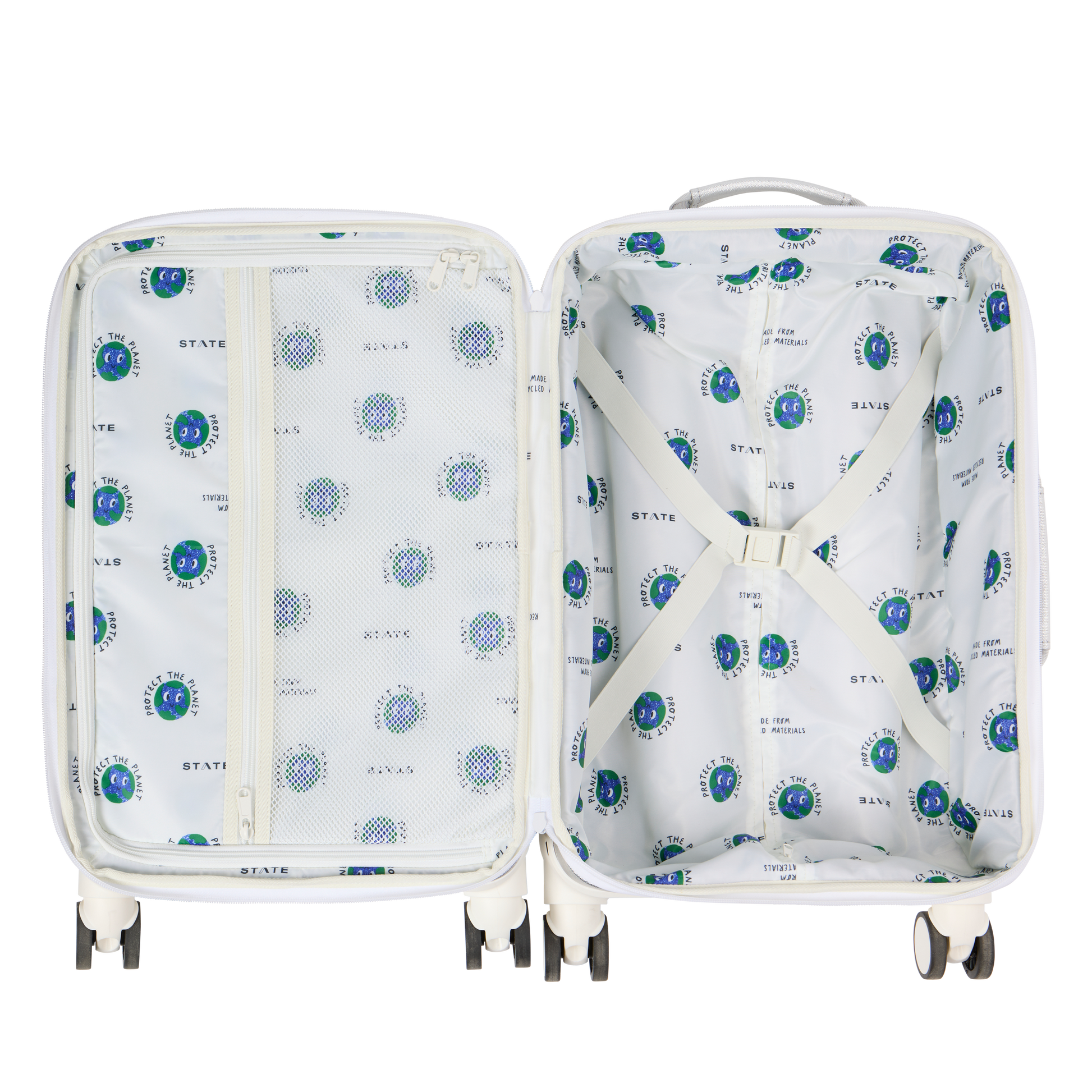 Logan Carry-On Suitcase in Pink/Silver, back view