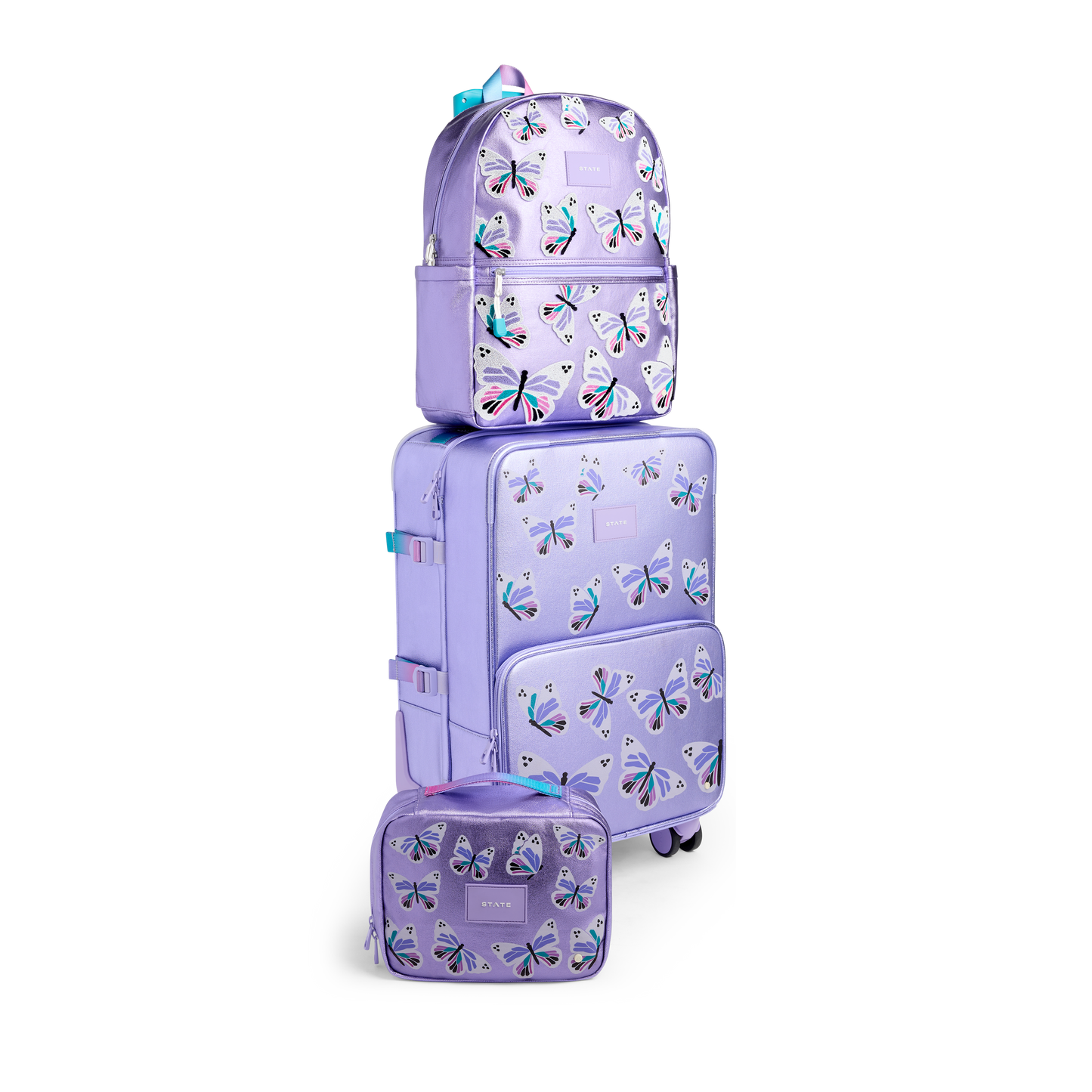 Logan Carry-On Suitcase in Butterfly, print close-up