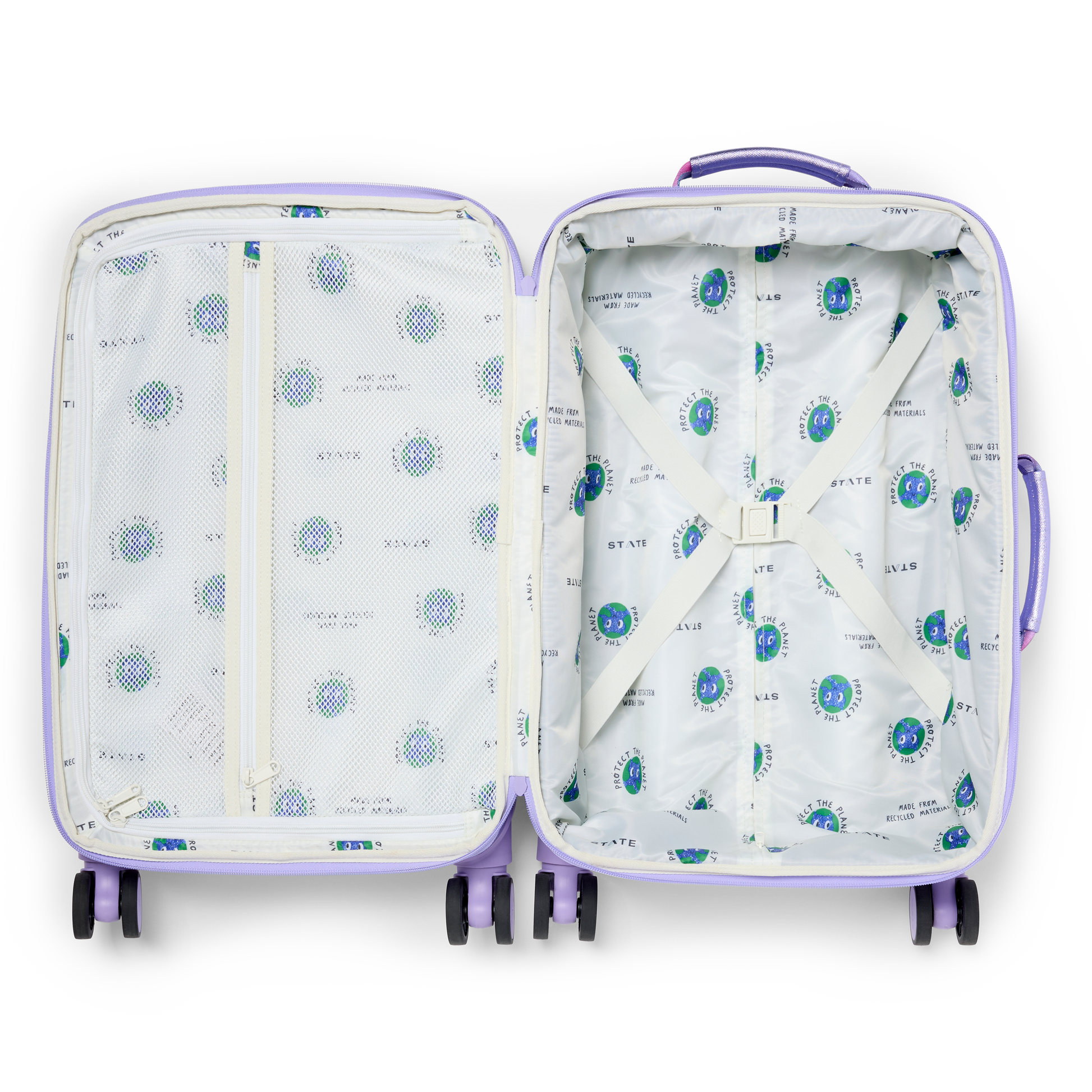 Logan Carry-On Suitcase in Butterfly, interior packed view