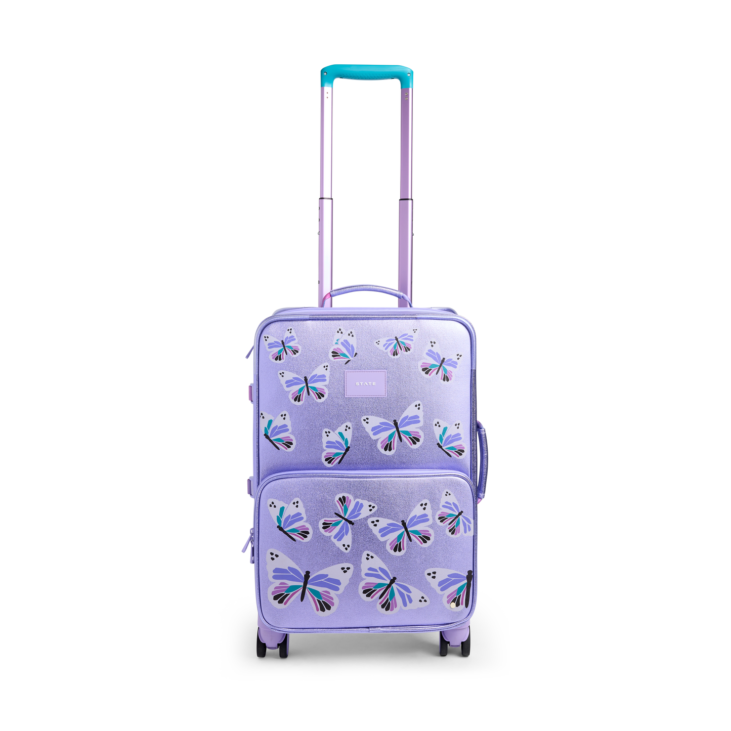 Logan Carry-On Suitcase in Butterfly, front view