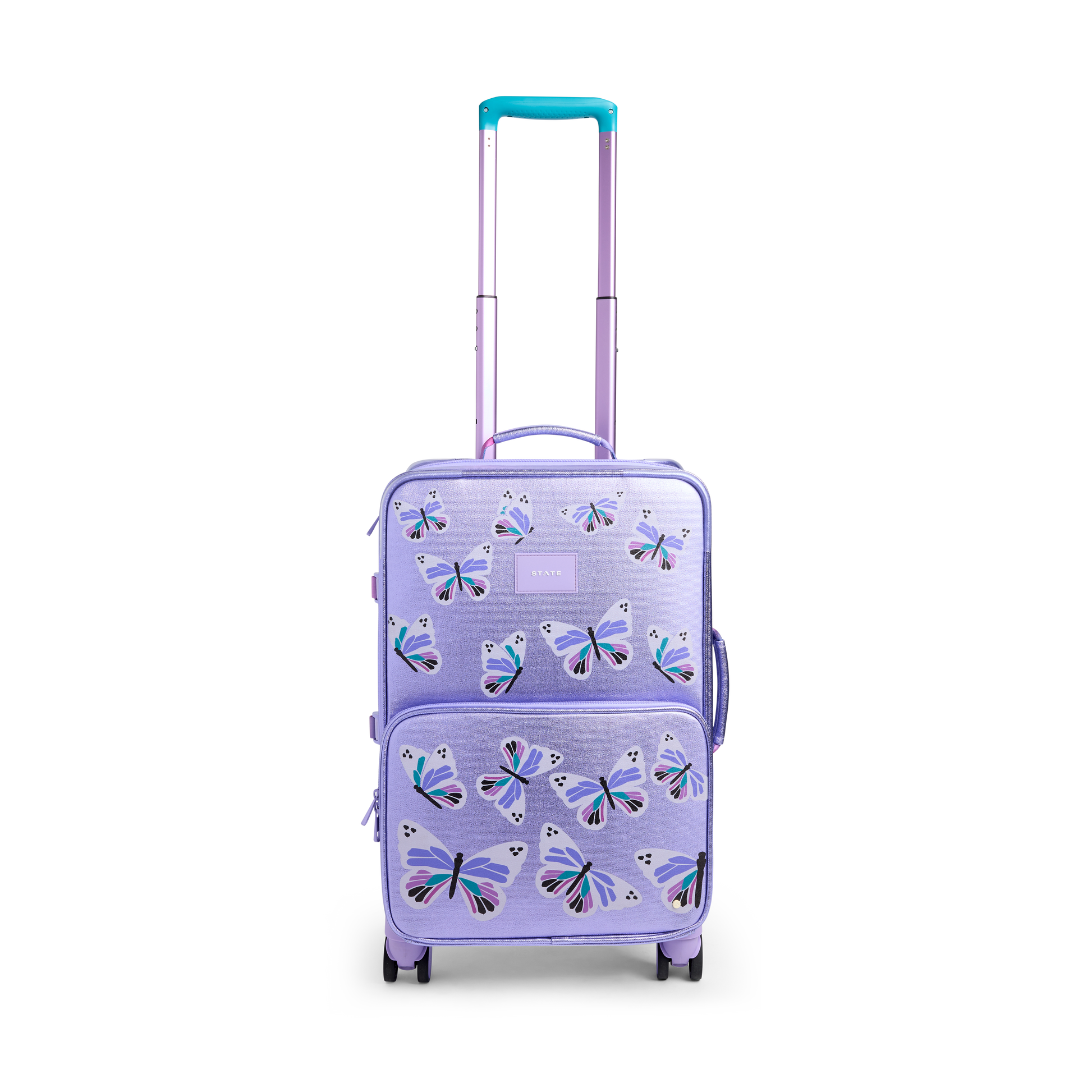 Logan Carry-On Suitcase in Butterfly, front view
