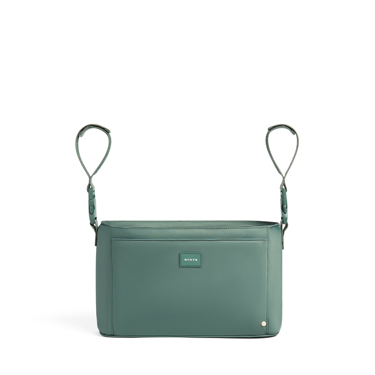 Stroller Organizer in Olive, cup holders detail