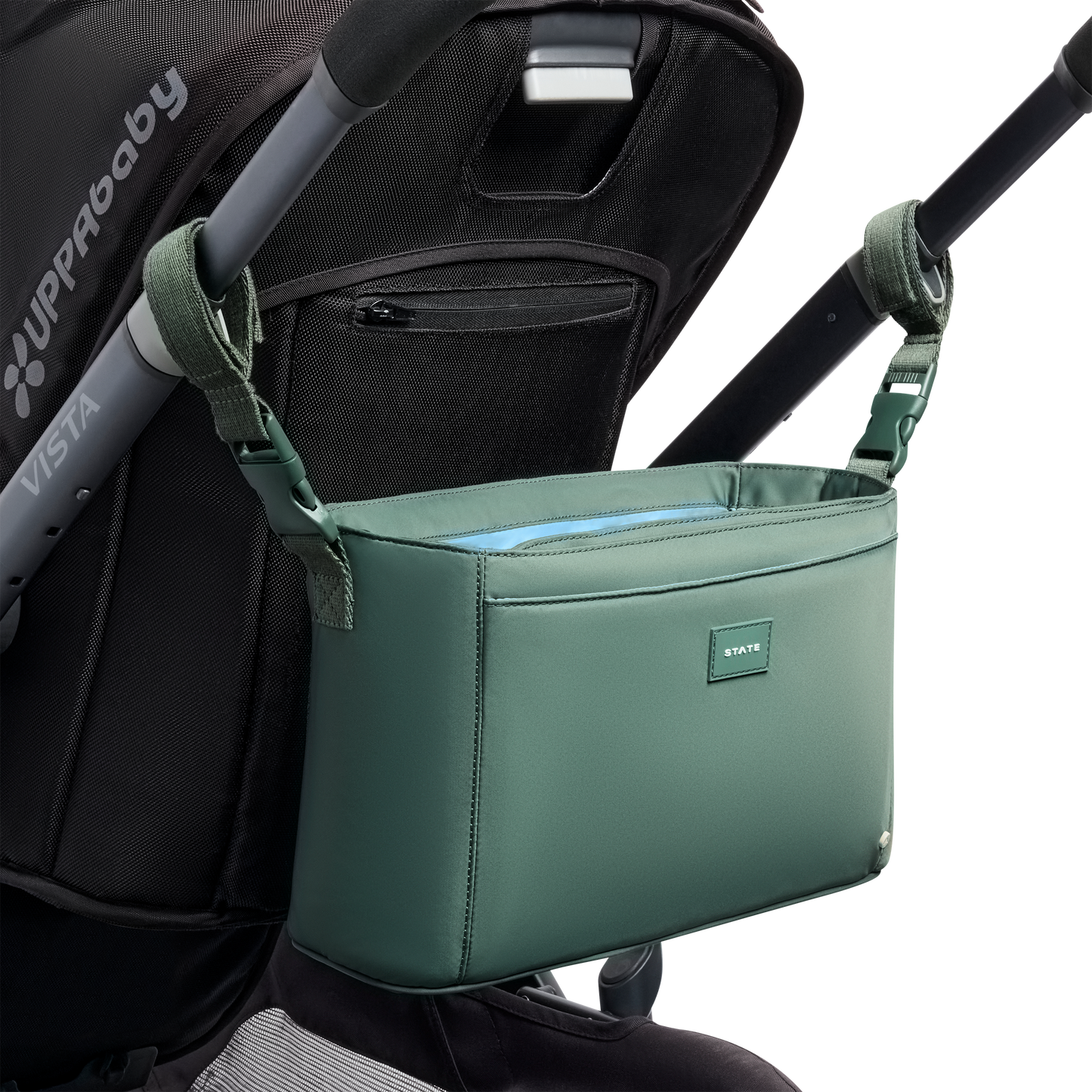 Stroller Organizer in Olive, front view