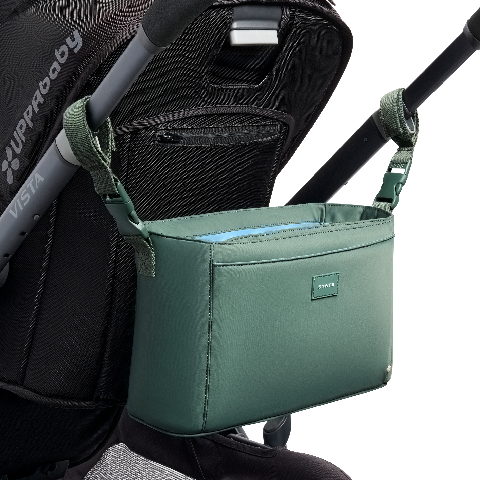 Stroller Organizer in Olive, front view