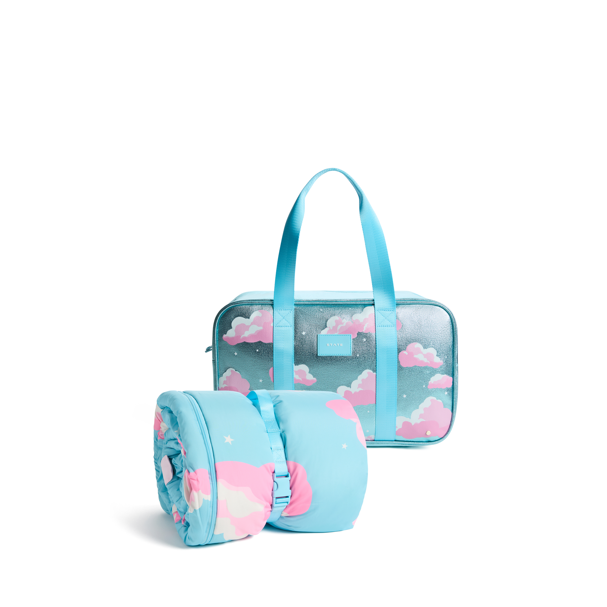 Rockaway Duffle in Clouds, strap detail