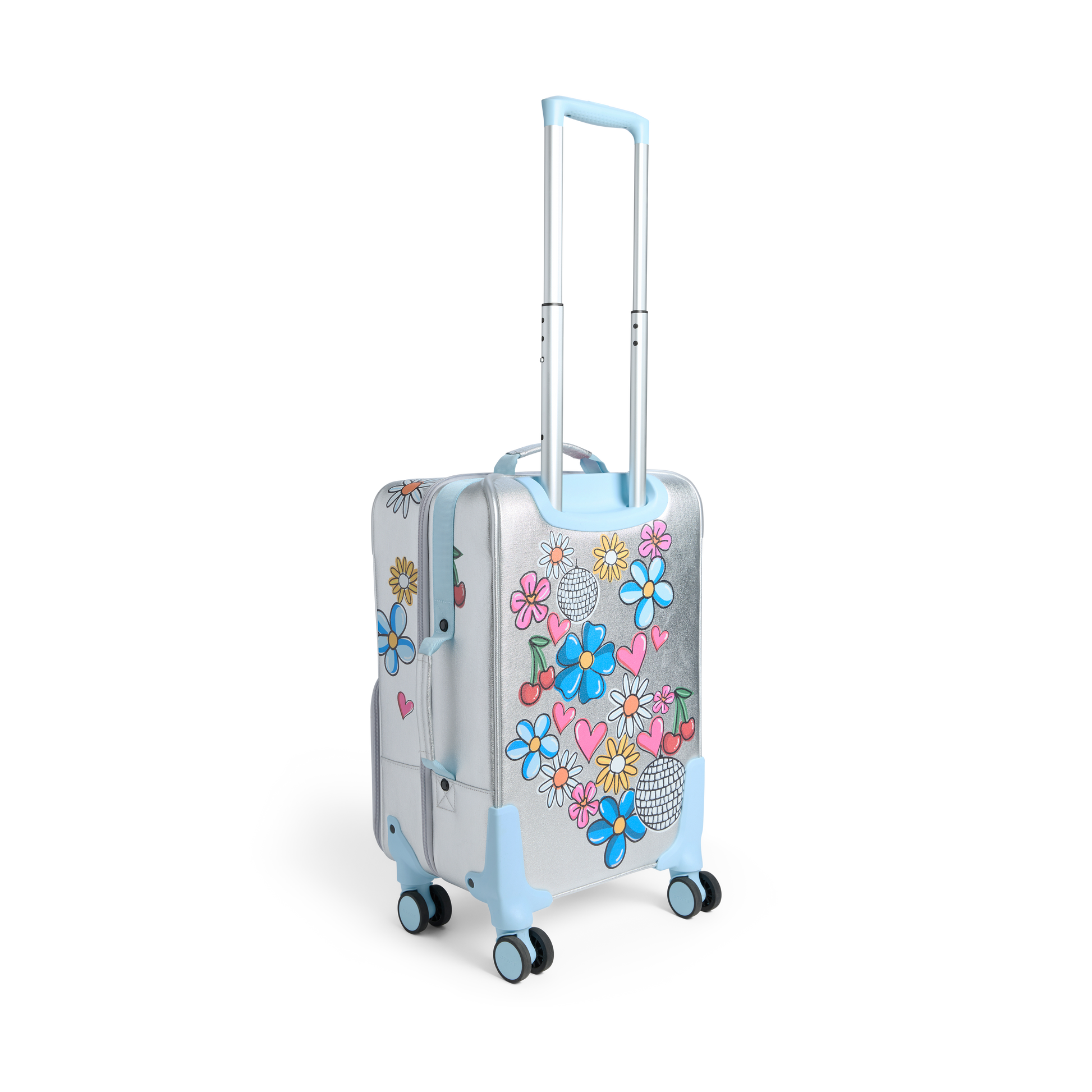 Logan Carry-On Suitcase in Graffiti, styled with child traveler