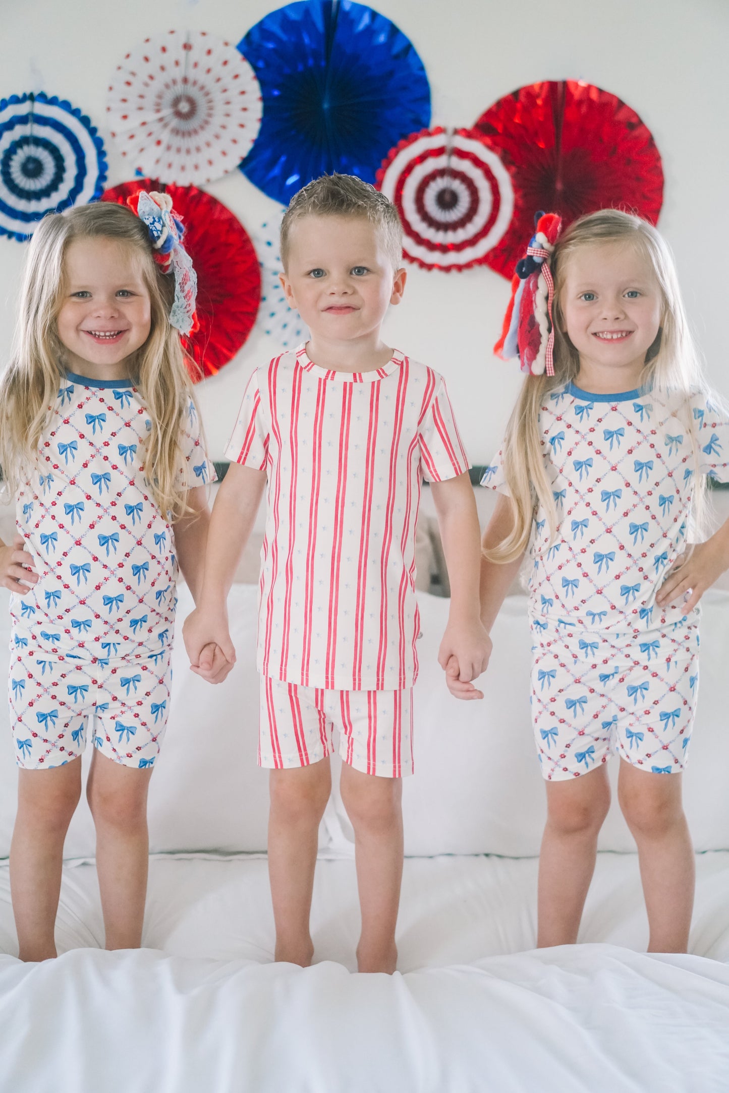 Red White & Bows 2pc Bamboo Pajamas