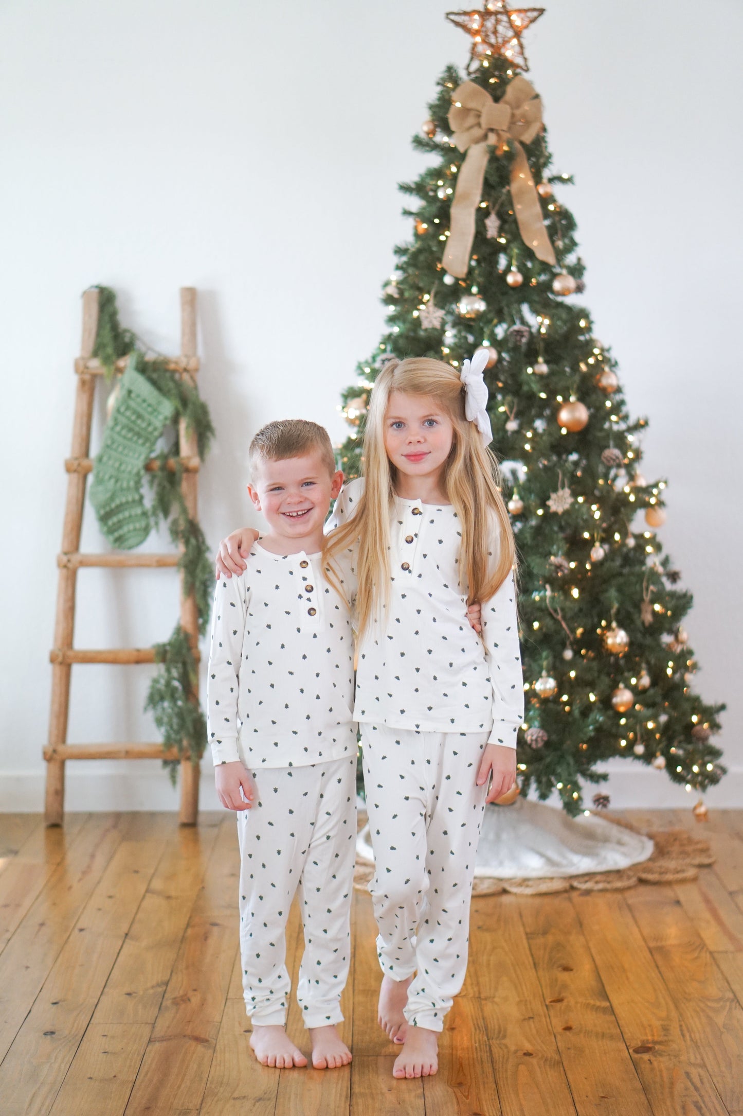 Tiny Trees Ribbed Bamboo 2pc Henley Pajamas