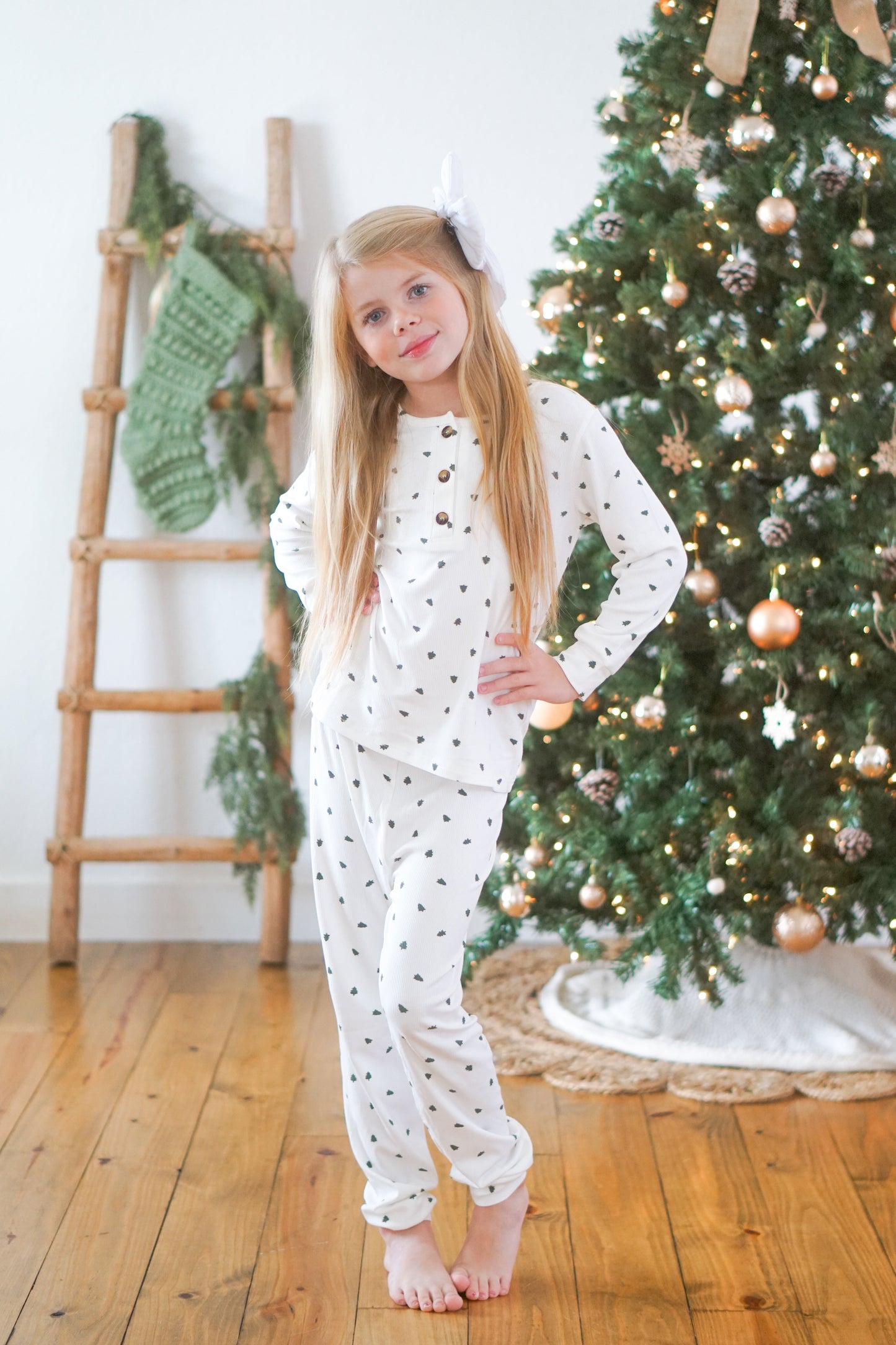 Tiny Trees Ribbed Bamboo 2pc Henley Pajamas