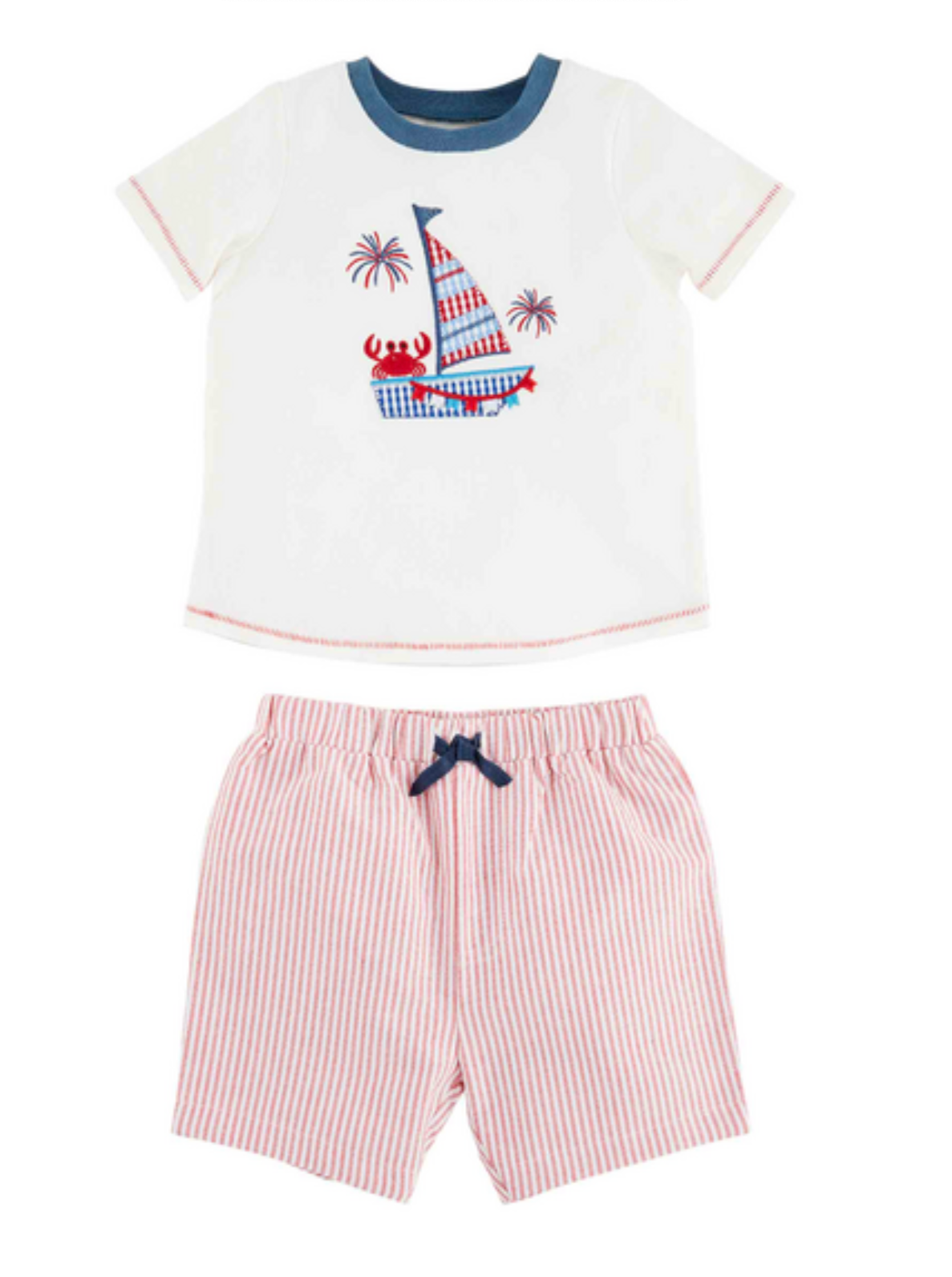 Crab toddler short set front view