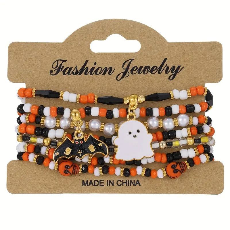 Set Halloween Beaded Stretch Bracelet