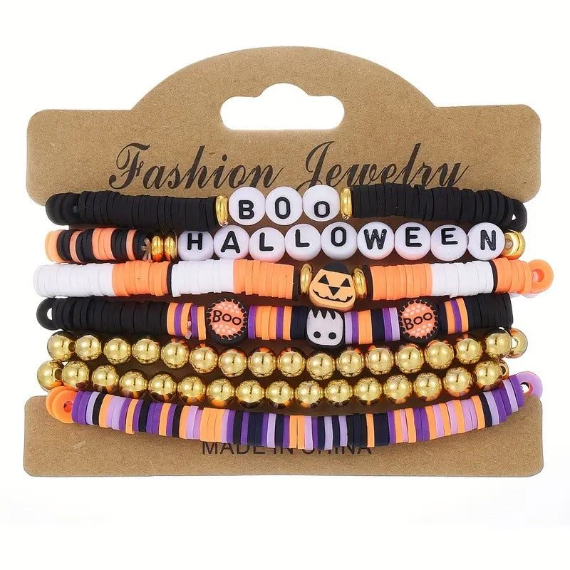 Set Halloween Beaded Stretch Bracelet
