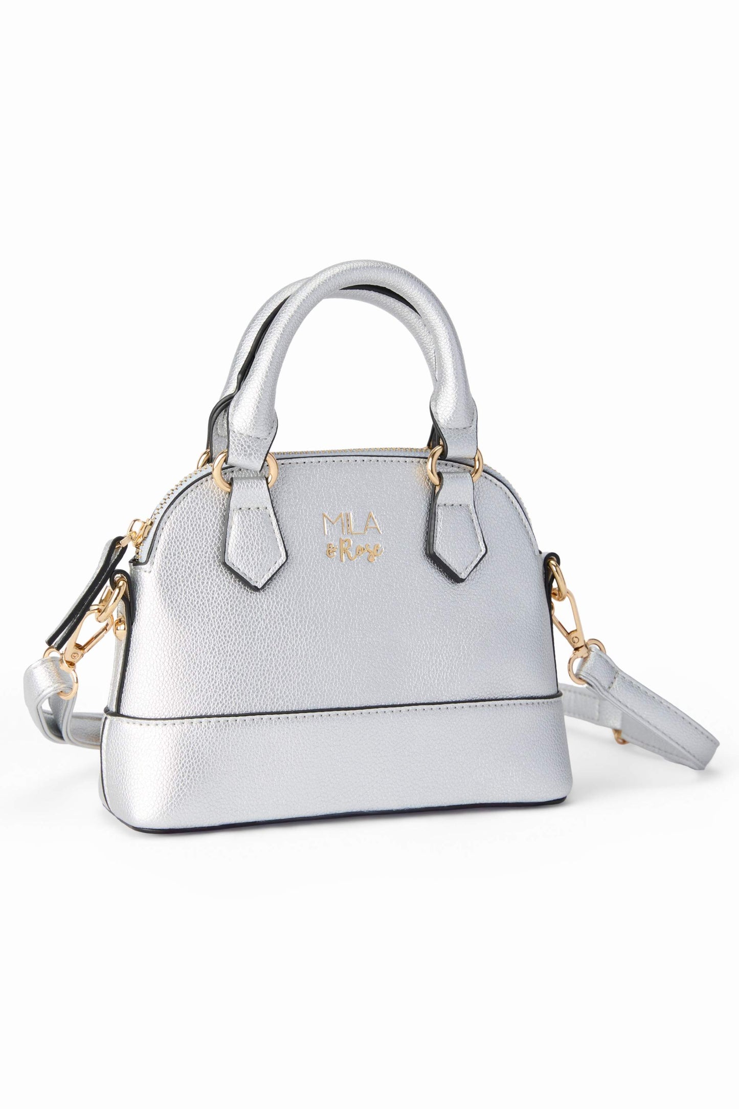 Silver Metallic Girl's Crossbody Purse