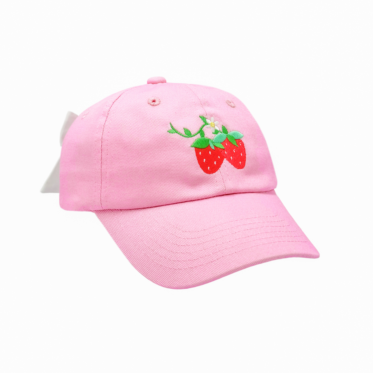 Strawberry Bow Baseball Hat – Pink, Youth & Baby | Inspired by the Ponchatoula Strawberry Festival