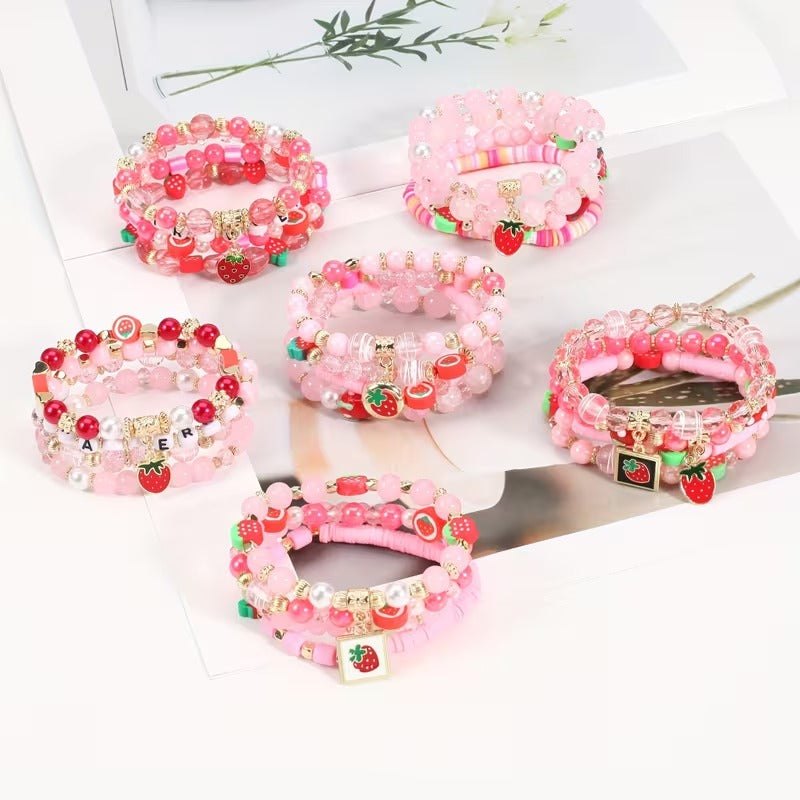 Strawberry Sweetness Bracelet Set full length view