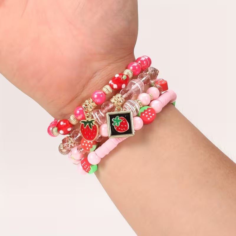 Strawberry Sweetness Bracelet Set back view