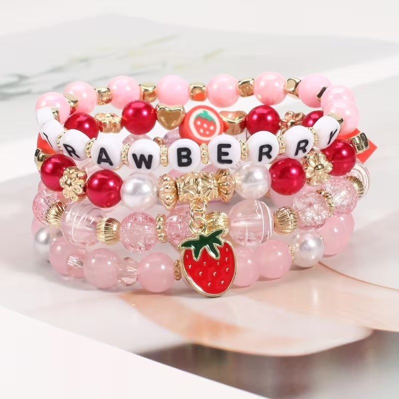 Strawberry Sweetness Bracelet Set front view