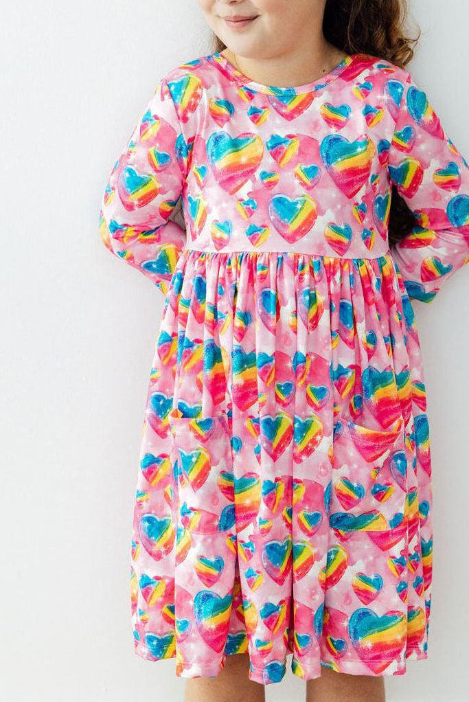 Sugar & Spice 3/4 Sleeve Pocket Twirl Dress