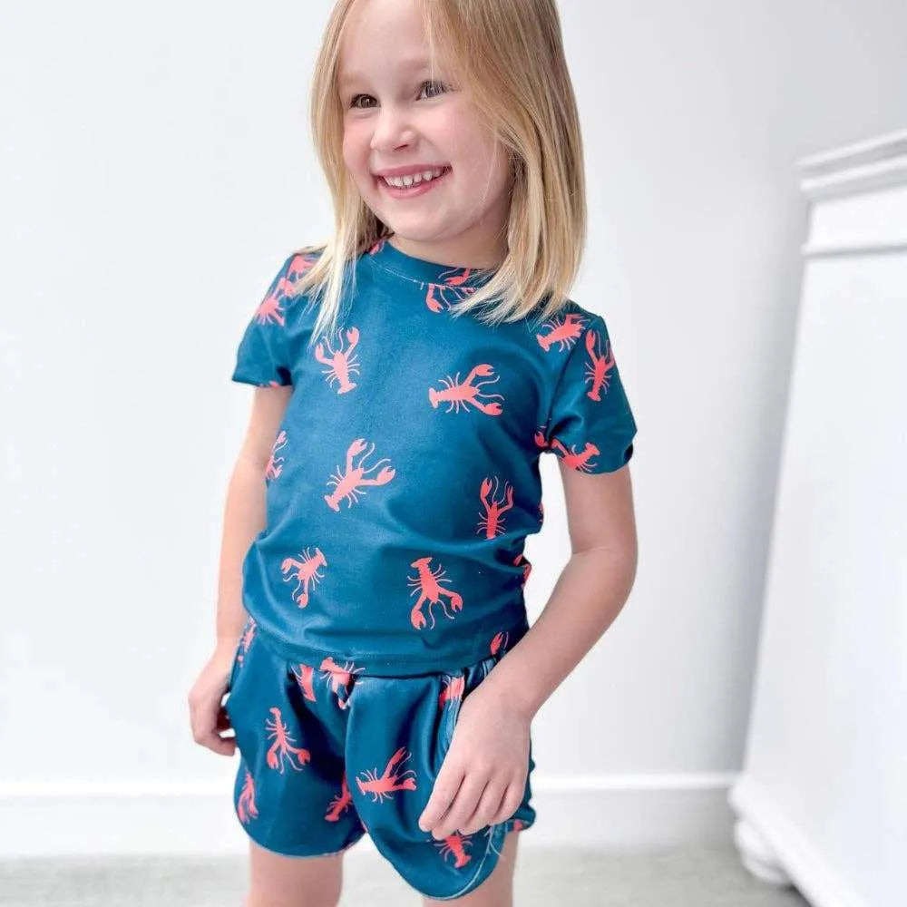 Sugar Bee Clothing Navy Crawfish 2 Piece Lounge Set