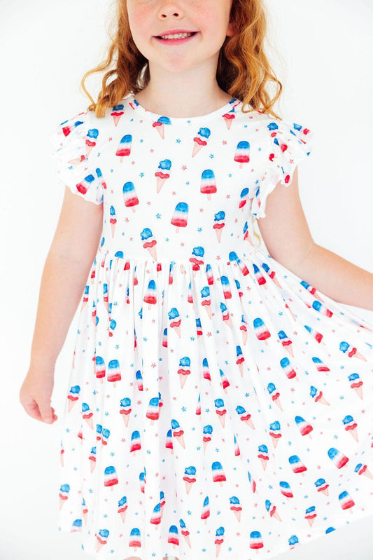 Summer Sweets Flutter Sleeve Twirl Dress