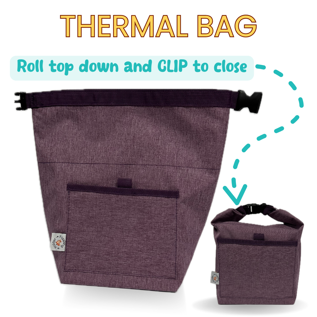 Purple thermal tote for Flipping Holder bundle