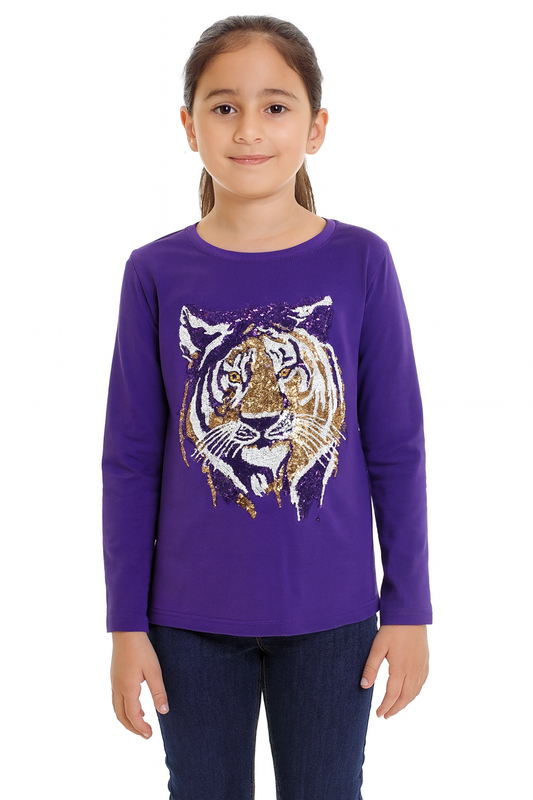 Tiger Face Long Sleeve Kid Shirt