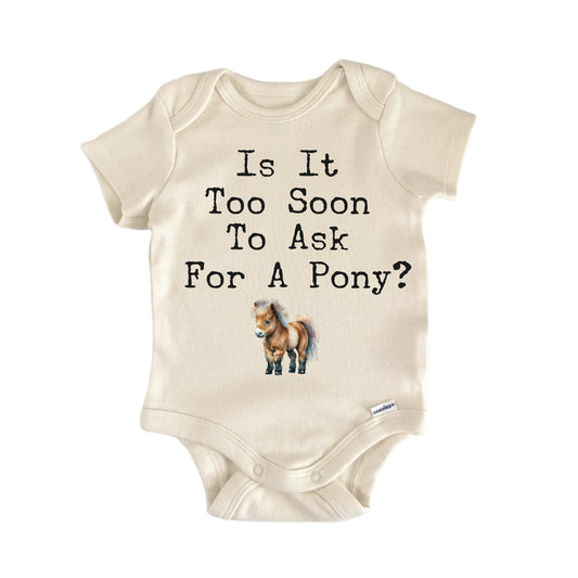 Too Soon Pony Horse Newborn Baby Onesie®