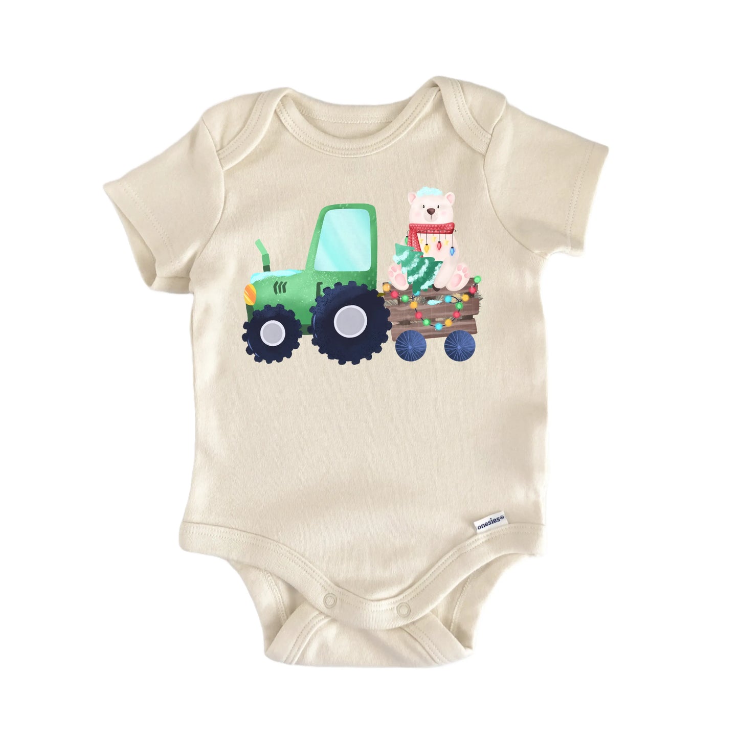 Tractor Christmas Tree Newborn Baby Onesie® Onesie®