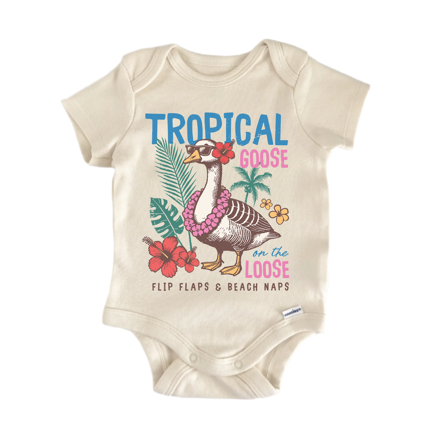 Tropical Silly Goose Newborn Baby Onesie® Onesie®