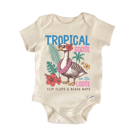 Tropical Silly Goose Newborn Baby Onesie® Onesie®